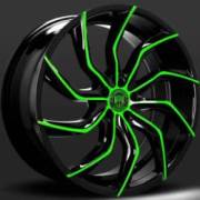 Lexani Matisse Black and Green Wheels