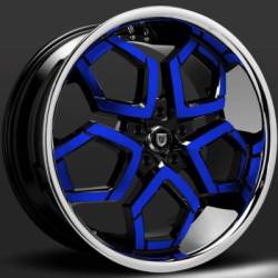 Lexani Hydra Black and Blue Custom Wheels