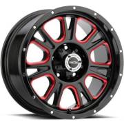 Vision Wheel 399 Fury Gloss Black with Red Tint